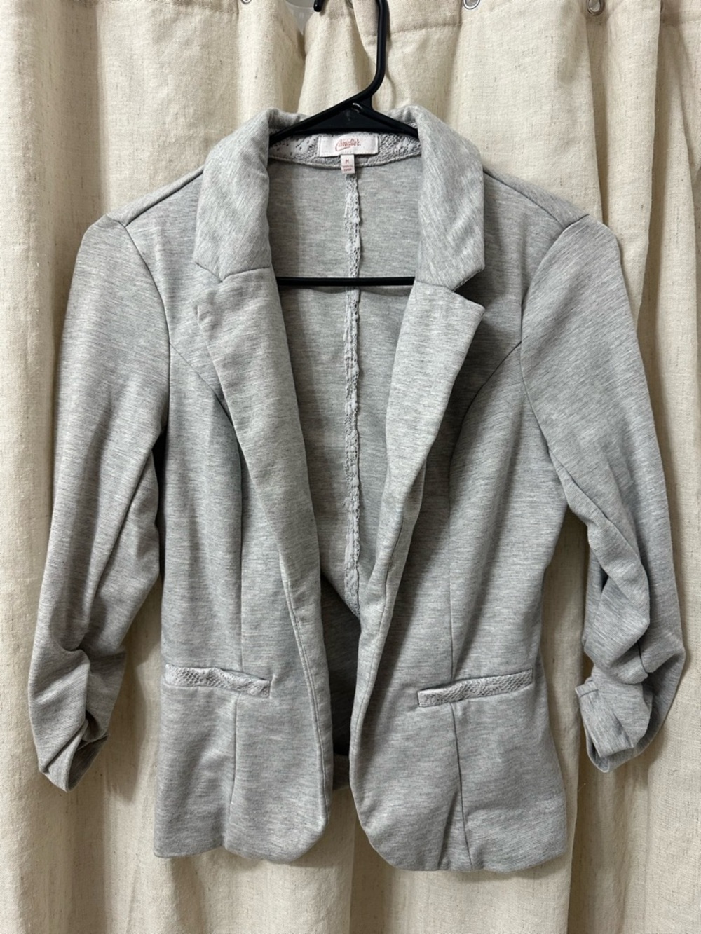 Candie's Light Gray Open-Front Women's Blazer
